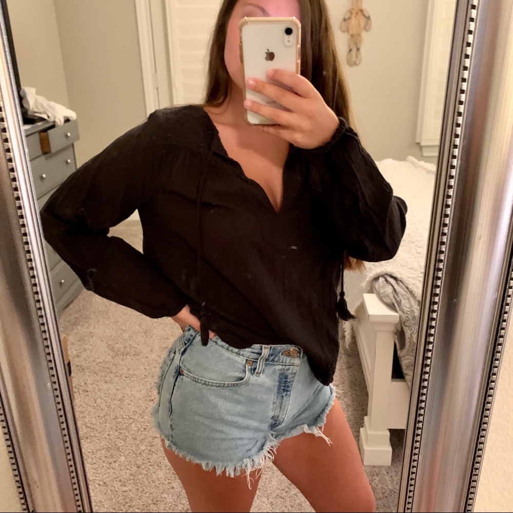 gray tassel top